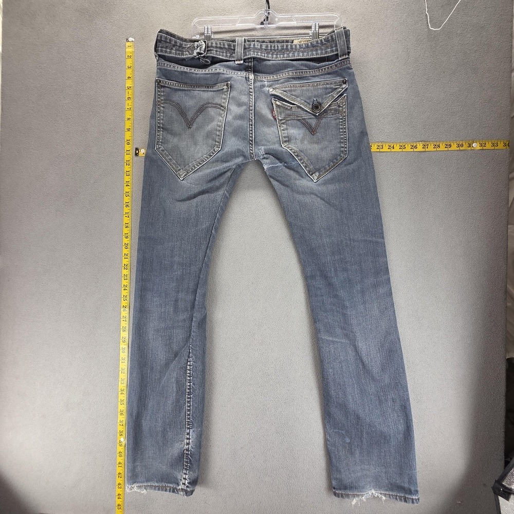 VTG Levis Engineered Jeans Mens Blue Buckle Back 504 Straight Zip Fly Fits 32x32
